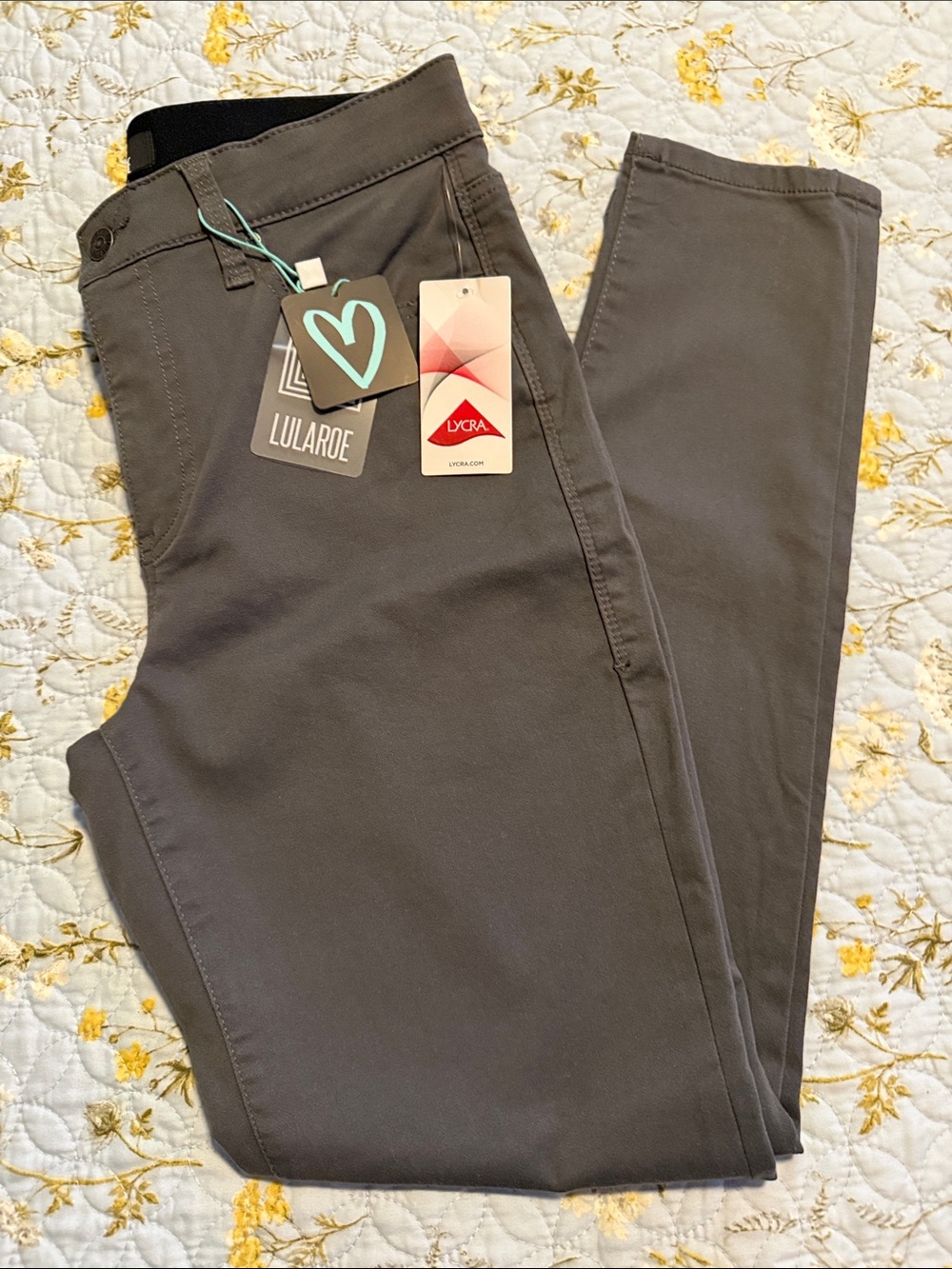 LuLaRoe Women's Slim Stretch Pants in Charcoal Gray